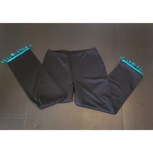 Black Pants With Blue Fringe